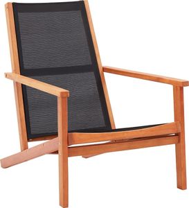 vidaXL krzesło ogrodowe, czarne, lite drewno eukaliptusowe i textilene (48699) 1