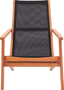vidaXL krzesło ogrodowe, czarne, lite drewno eukaliptusowe i textilene (48699) 2