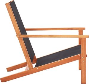 vidaXL krzesło ogrodowe, czarne, lite drewno eukaliptusowe i textilene (48699) 3