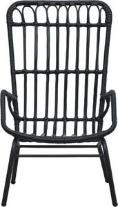 vidaXL fotel ogrodowy, polirattan, czarny (48581) 2