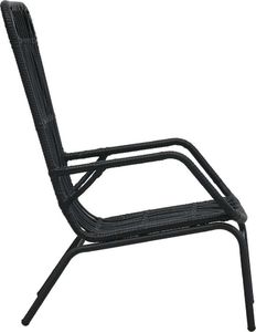vidaXL fotel ogrodowy, polirattan, czarny (48581) 3