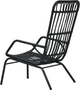 vidaXL fotel ogrodowy, polirattan, czarny (48581) 4