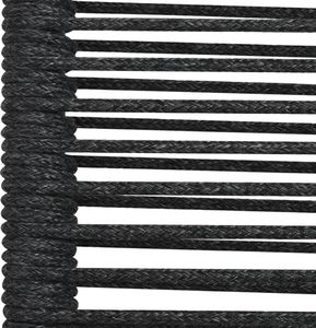 vidaXL krzesła ogrodowe, 2 sztuki, sznurek bawełniany i stal, czarne (48568) 6