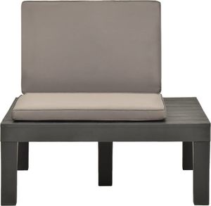 vidaXL siedzisko ogrodowe z poduszką, plastik, antracytowe (48826) 2