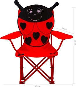 vidaXL krzesełka ogrodowe dla dzieci, 2 sztuki, czerwone, tkanina (48105) 7