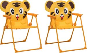 vidaXL krzesełka ogrodowe dla dzieci, 2 sztuki, żółte, tkanina (48104) 1
