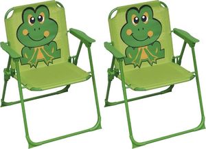 vidaXL krzesełka ogrodowe dla dzieci, 2 sztuki, zielone, tkanina (48102) 1