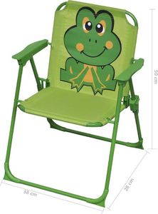 vidaXL krzesełka ogrodowe dla dzieci, 2 sztuki, zielone, tkanina (48102) 5