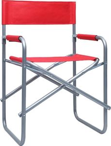 vidaXL krzesła reżyserskie, 2 sztuki, stalowe, czerwone (47919) 2