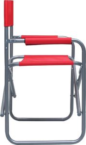 vidaXL krzesła reżyserskie, 2 sztuki, stalowe, czerwone (47919) 4