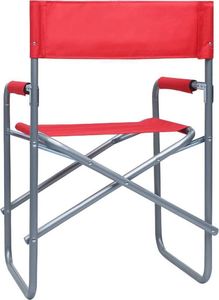 vidaXL krzesła reżyserskie, 2 sztuki, stalowe, czerwone (47919) 5