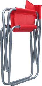 vidaXL krzesła reżyserskie, 2 sztuki, stalowe, czerwone (47919) 6