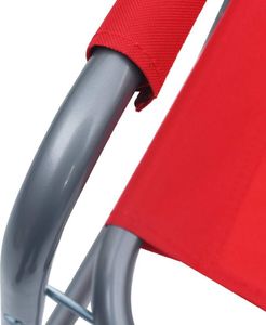vidaXL krzesła reżyserskie, 2 sztuki, stalowe, czerwone (47919) 7
