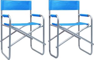vidaXL krzesła reżyserskie, 2 sztuki, stalowe, niebieskie (47917) 1