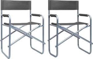 vidaXL krzesła reżyserskie, 2 sztuki, stalowe, szare (47920) 1