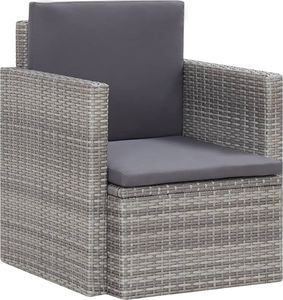 vidaXL fotel ogrodowy z poduszkami, polirattan, szary (45781) 1
