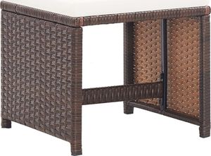 vidaXL stołki barowe, 2 sztuki, z poduszkami, polirattan, brązowe (46417) 2