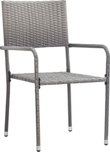 vidaXL krzesła stołowe do ogrodu, 2 sztuki, polirattan, szare (46412) 1