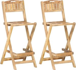 vidaXL składane krzesła barowe do ogrodu, 2 sztuki, lite drewno mango (285908) 1