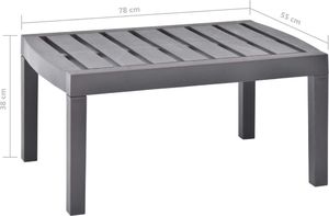 vidaXL stolik kawowy, mokka, 78x55x38 cm, plastikowy (48816) 5