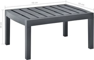 vidaXL Stół ogrodowy, antracytowy, 78x55x38 cm, plastikowy 5