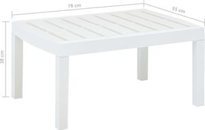 vidaXL Stół ogrodowy, biały, 78x55x38 cm, plastikowy (48814) 5