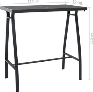 vidaXL ogrodowy stół barowy, czarny, 110x60x110 cm, szkło hartowane (48121) 5