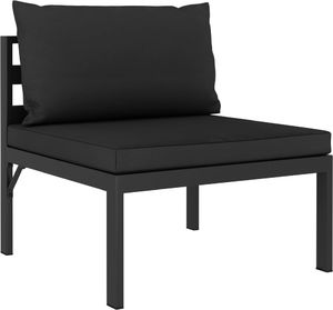 vidaXL 8 częściowy zestaw wypoczynkowy, poduszki, aluminium, antracyt (49234) 3