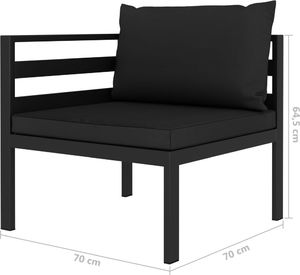 vidaXL 8 częściowy zestaw wypoczynkowy, poduszki, aluminium, antracyt (49234) 4