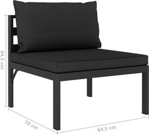 vidaXL 8 częściowy zestaw wypoczynkowy, poduszki, aluminium, antracyt (49234) 5