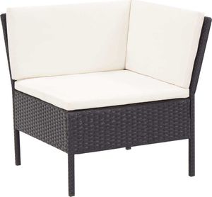 vidaXL 3 częściowy zestaw wypoczynkowy do ogrodu, poduszki, rattan PE czarny (48960) 3