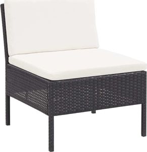 vidaXL 3 częściowy zestaw wypoczynkowy do ogrodu, poduszki, rattan PE czarny (48960) 6