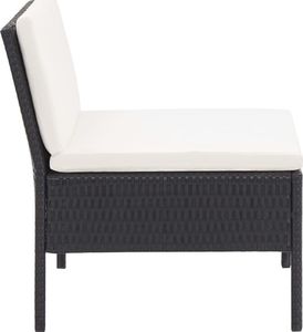 vidaXL 3 częściowy zestaw wypoczynkowy do ogrodu, poduszki, rattan PE czarny (48960) 8