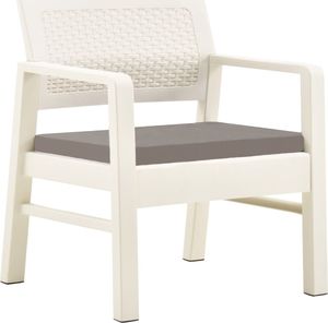 vidaXL 3 częściowy zestaw mebli do ogrodu, plastik, biały (48823) 2