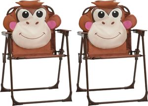 vidaXL 3 częściowy dziecięcy zestaw mebli do ogrodu, z parasolem, brązowy (48099) 2