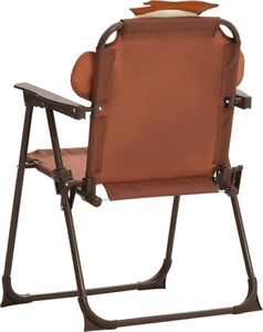 vidaXL 3 częściowy dziecięcy zestaw mebli do ogrodu, z parasolem, brązowy (48099) 6