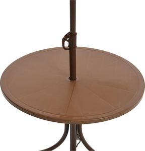 vidaXL 3 częściowy dziecięcy zestaw mebli do ogrodu, z parasolem, brązowy (48099) 7