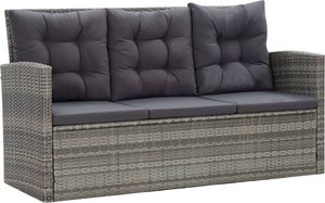 vidaXL 5 częściowy zestaw mebli ogrodowych z poduszkami, rattan PE, szary (46115) 6