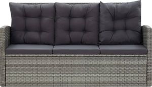 vidaXL 5 częściowy zestaw mebli ogrodowych z poduszkami, rattan PE, szary (46115) 7