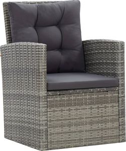 vidaXL 5 częściowy zestaw mebli ogrodowych z poduszkami, rattan PE, szary (46115) 8