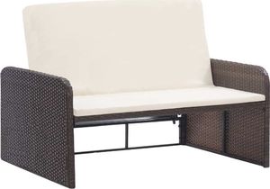 vidaXL 2 częściowy zestaw wypoczynkowy do ogrodu, poduszki, rattan PE, brąz (46079) 4