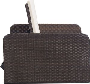 vidaXL 2 częściowy zestaw wypoczynkowy do ogrodu, poduszki, rattan PE, brąz (46079) 6