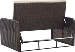 vidaXL 2 częściowy zestaw wypoczynkowy do ogrodu, poduszki, rattan PE, brąz (46079) 7
