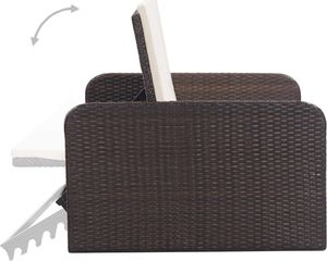 vidaXL 2 częściowy zestaw wypoczynkowy do ogrodu, poduszki, rattan PE, brąz (46079) 8