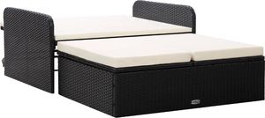 vidaXL 2 częściowy zestaw wypoczynkowy do ogrodu, poduszki, rattan PE czarny (46078) 2