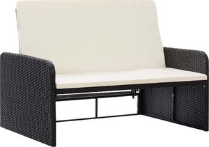 vidaXL 2 częściowy zestaw wypoczynkowy do ogrodu, poduszki, rattan PE czarny (46078) 3