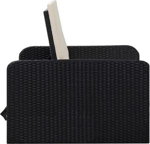 vidaXL 2 częściowy zestaw wypoczynkowy do ogrodu, poduszki, rattan PE czarny (46078) 5