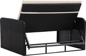 vidaXL 2 częściowy zestaw wypoczynkowy do ogrodu, poduszki, rattan PE czarny (46078) 6
