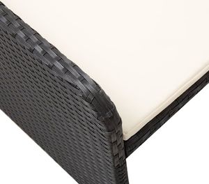 vidaXL 2 częściowy zestaw wypoczynkowy do ogrodu, poduszki, rattan PE czarny (46078) 8