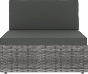 vidaXL 7 częściowy zestaw wypoczynkowy do ogrodu, rattan PE, szary (3054602) 5